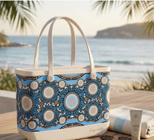 Load image into Gallery viewer, Small Beach Tote Bag- Blue