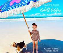 Load image into Gallery viewer, Kubill Tiddas~ Beautiful Sisters Beach Umbrella