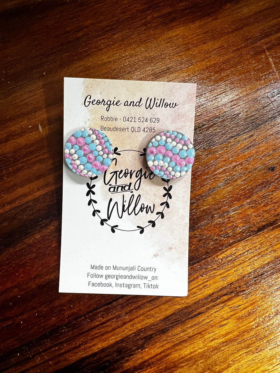 Hand Painted Stud Earrings