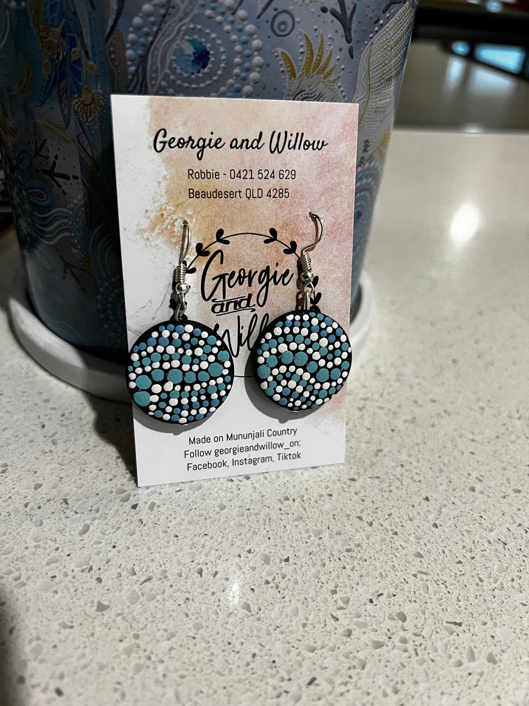 Small Handpainted Dangle Earrings