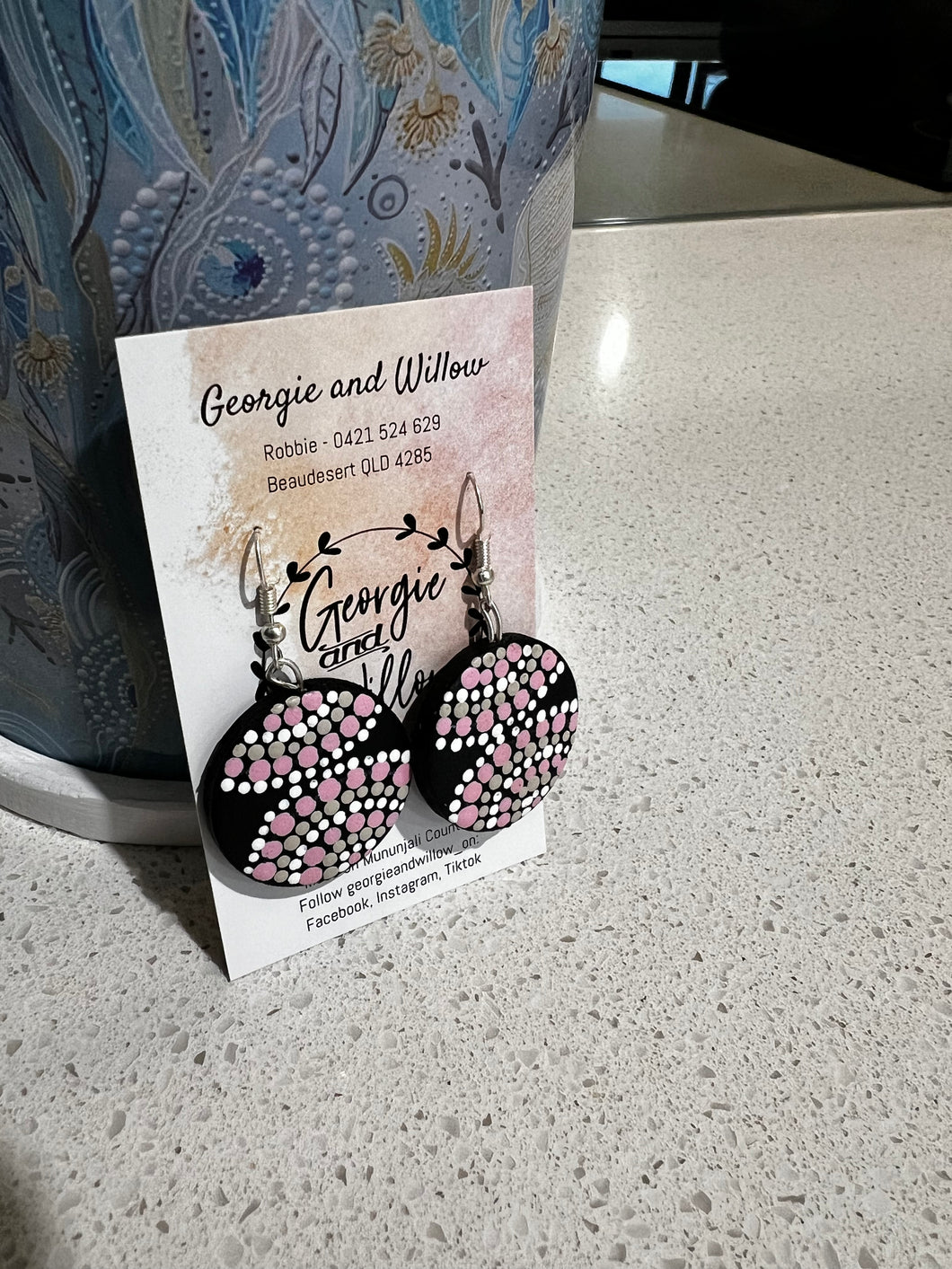 Large Handpainted Dangle Earrings