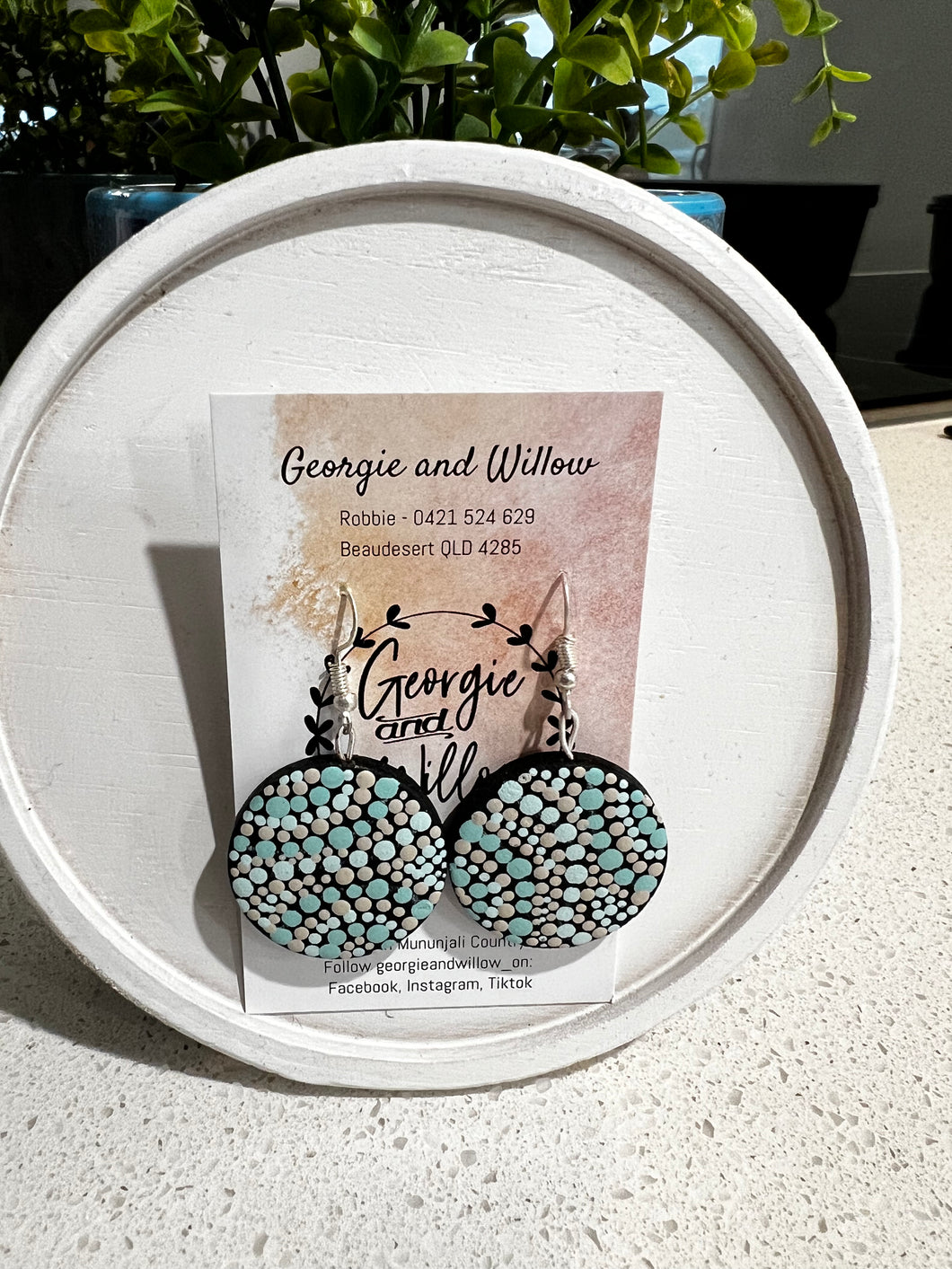 Large Handpainted Dangle Earrings