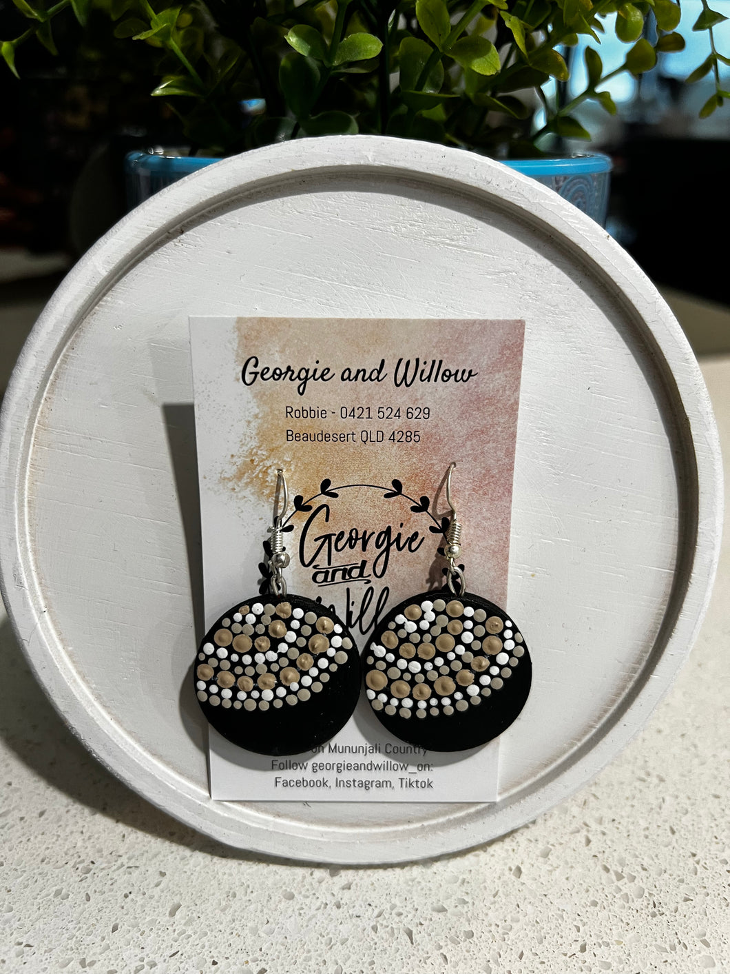 Large Handpainted Dangle Earrings
