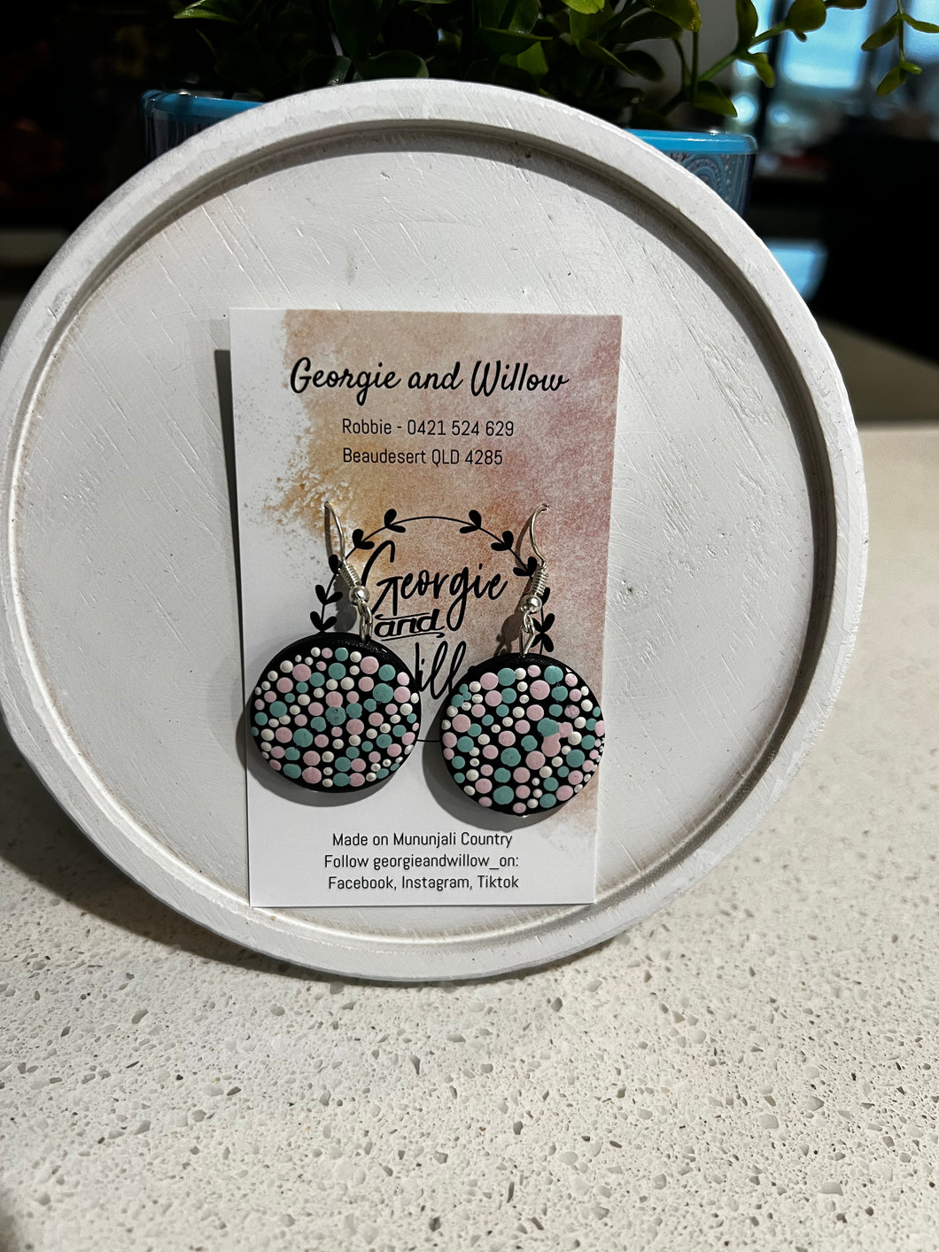 Small Handpainted Dangle Earrings
