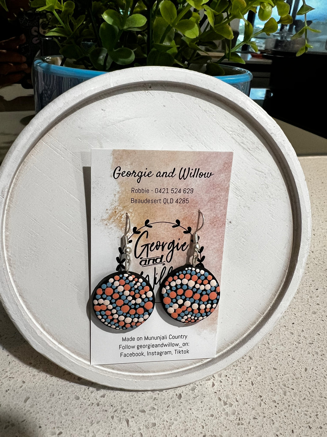 Small Handpainted Dangle Earrings