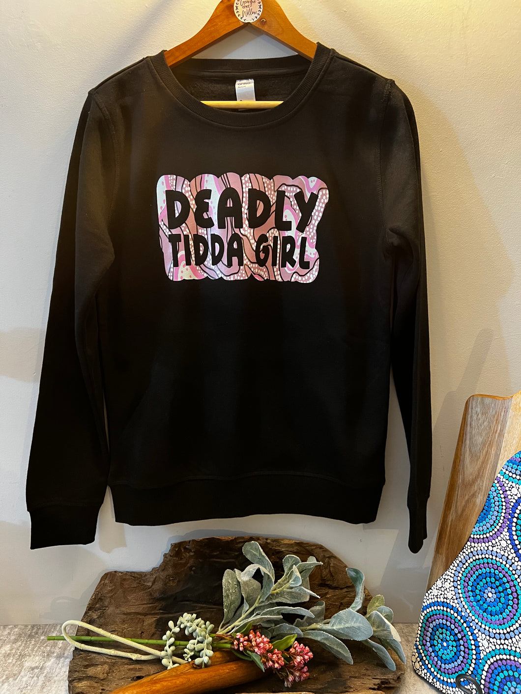 Ladies - Deadly Tidda Sweatshirt - Topography Pink Print